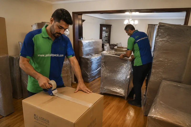 بسته‌بندی اثاثیه منزل توسط تیم اسباب پک